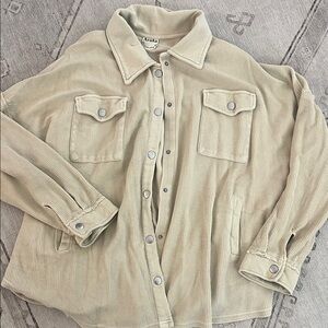 ARULA Cream Corduroy-like knit Shacket